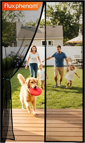 Magnetic mesh screen door curtain for apartments