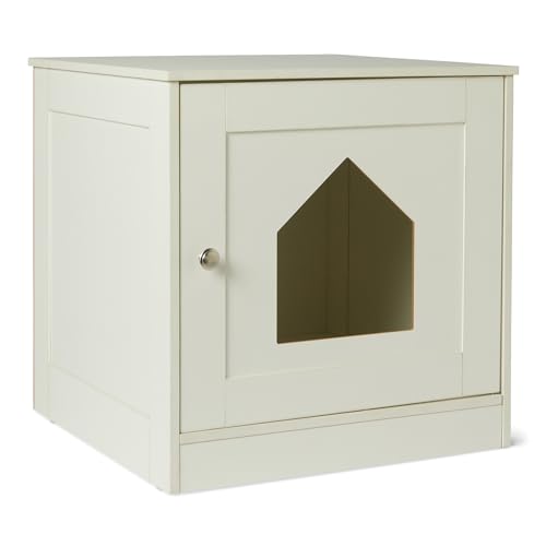 Amazon Basics white nightstand litter enclosure
